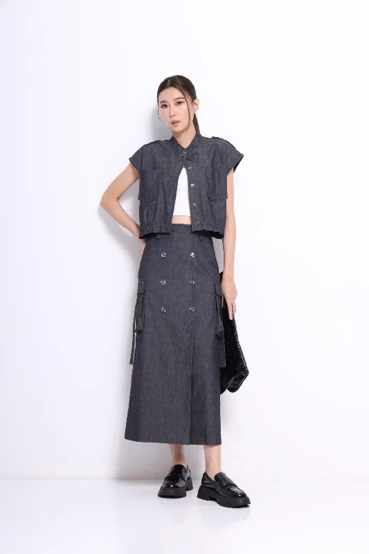 Jinna Cargo Midas Skirt cashmere skirt soft