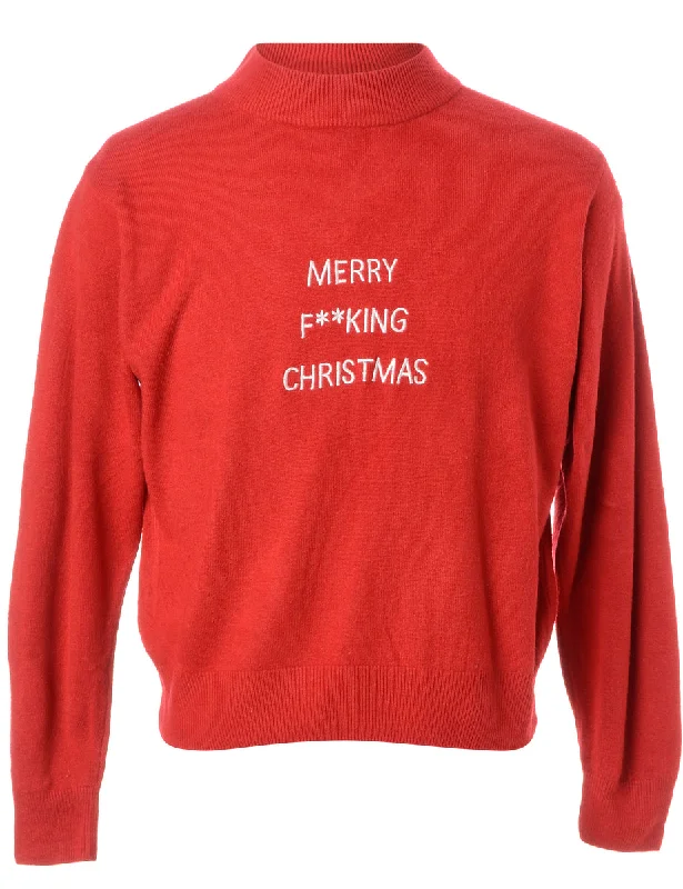 Label Merry F**king Christmas Sweater Elegant Classic Vintage