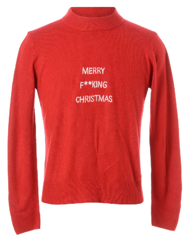 Label Merry F**king Christmas Sweater Fitted Slim Tailored