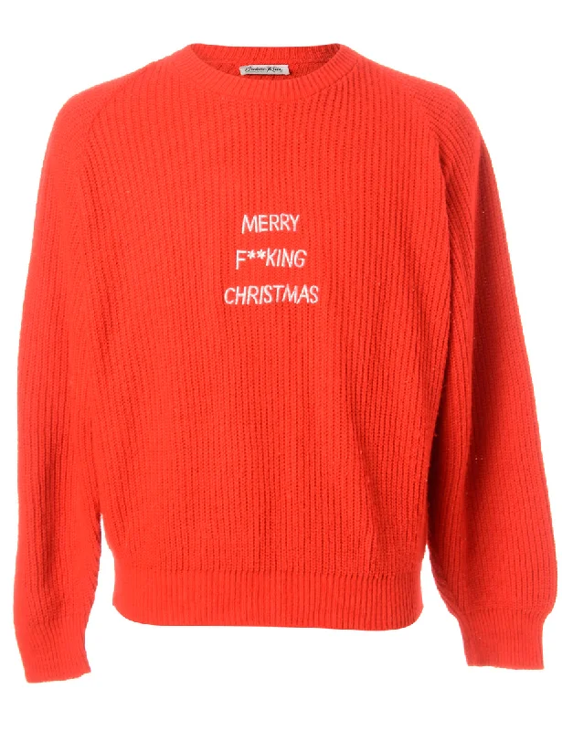 Label Merry F**king Christmas Sweater Boxy Sweater Fitted Sweater A-Line