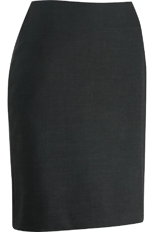 Ladies' Russel Straight Skirt - Charcoal Marl silk skirt lustrous