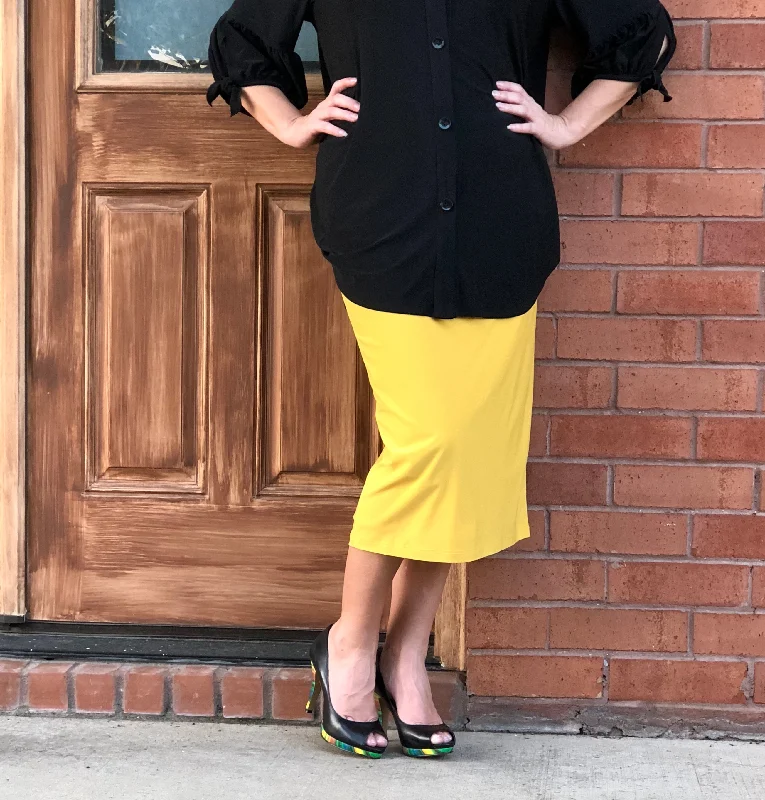 Pencil Skirt - Marigold chiffon skirt lightweight