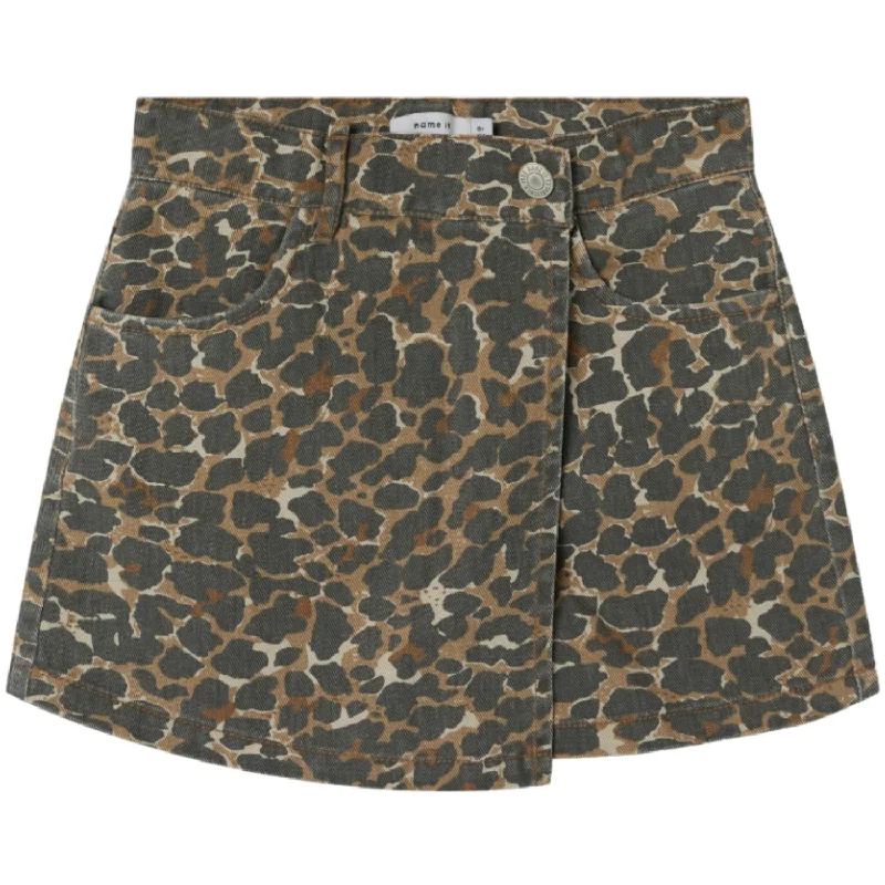 Name It Affogat Leo Washed Down Leo Twill Skort velvet skirt plush