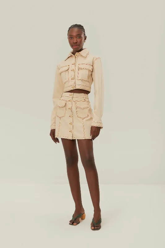 Off-White Gabardine Mini Skirt leather skirt modern