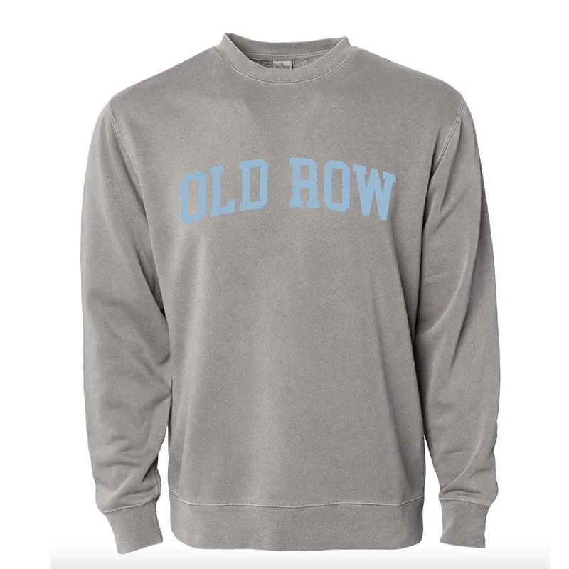 Old Row Arch Crewneck Sweatshirt in Cement Hoodie with Hem Fringe Bohemian Relaxed