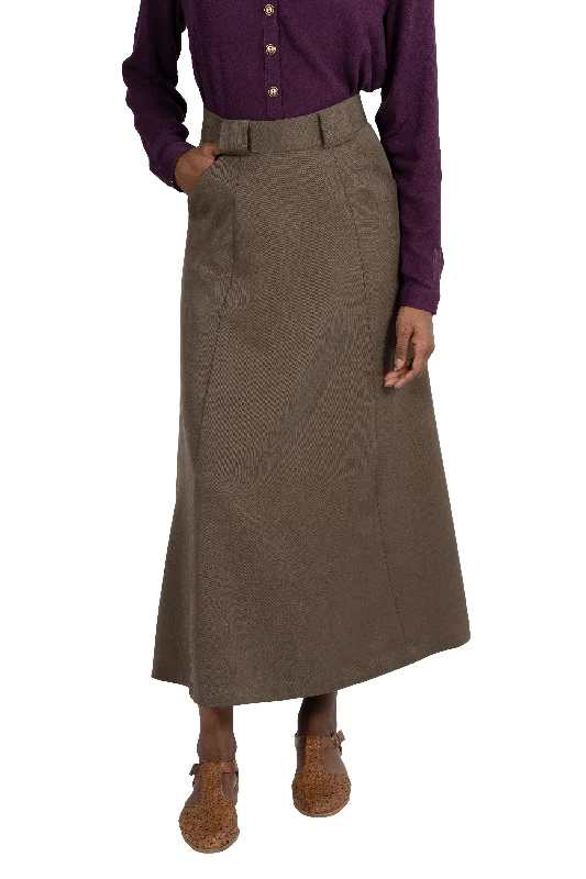 Olivia Skirt in Olive Tencel leather skirt bold