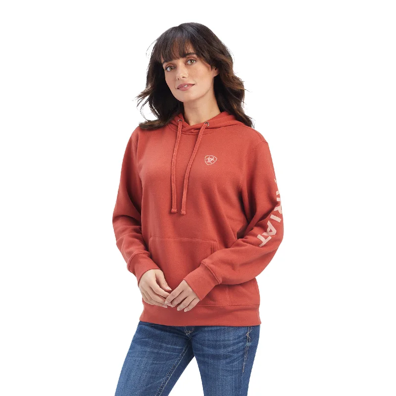 REAL Classic Arm Logo Hoodie Hoodie with Raglan Sleeves Sporty Comfortable