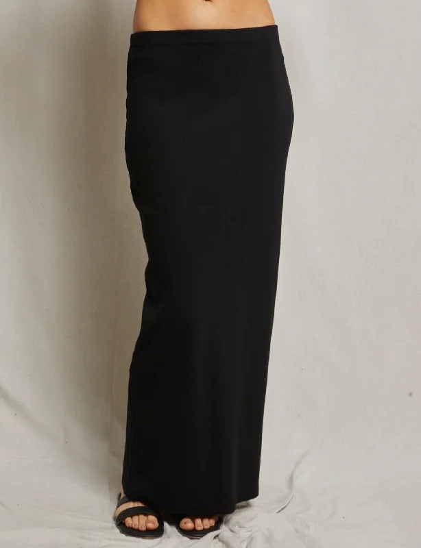 Aja Blondie Skirt, True Black cashmere skirt soft