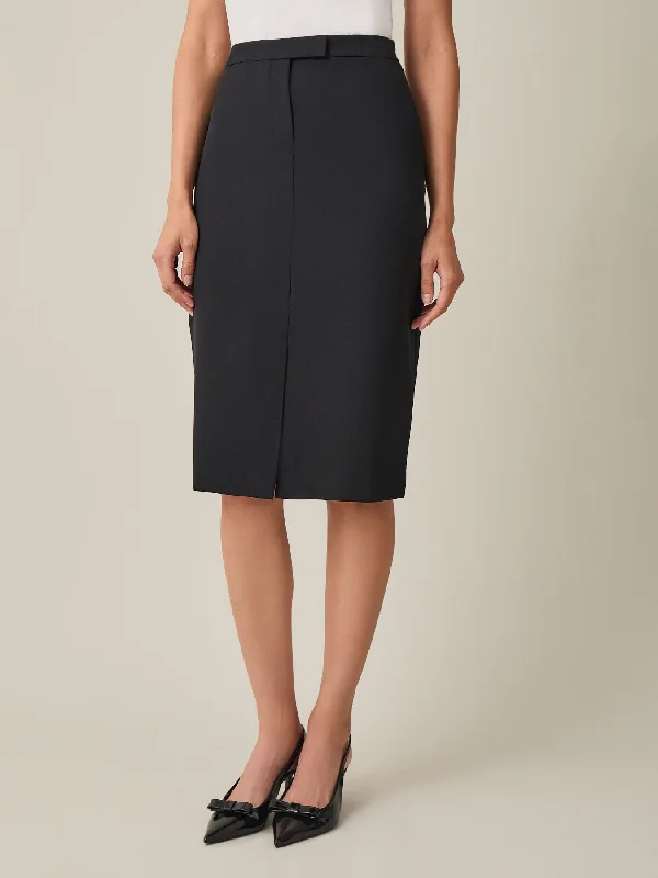 Petite Fly Front Skimmer Skirt, Iconic Stretch Crepe linen skirt breathable