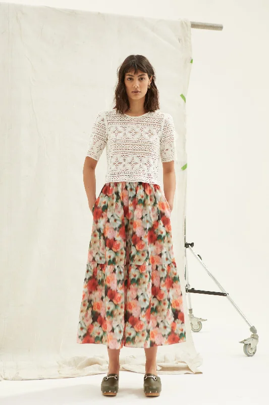 Pink Waterfloral Petticoat Skirt leather skirt refined