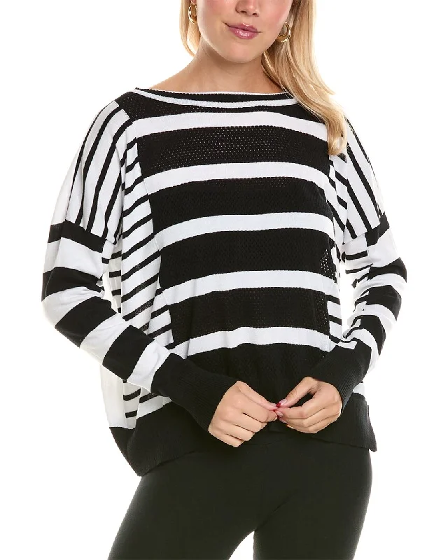 PLANET Stripe Sweater Mesh Blend Leather Blend Suede Blend