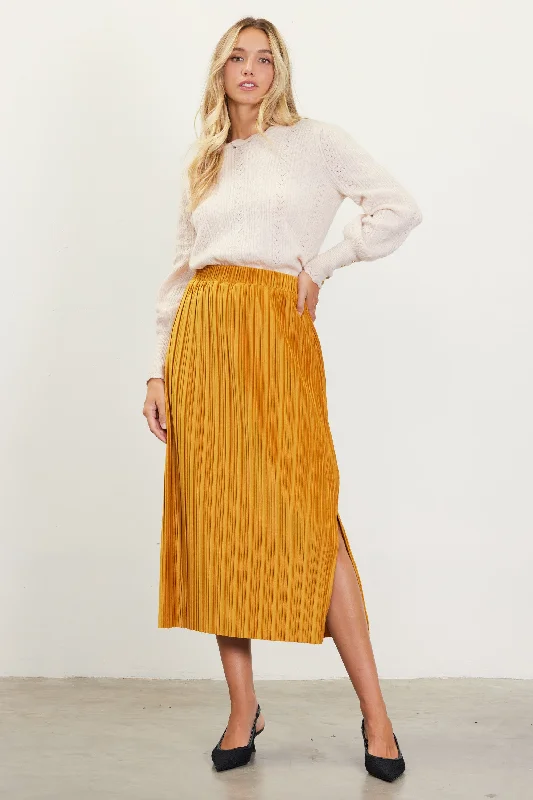 Pleated Velvet Midi Skirt velvet skirt rich