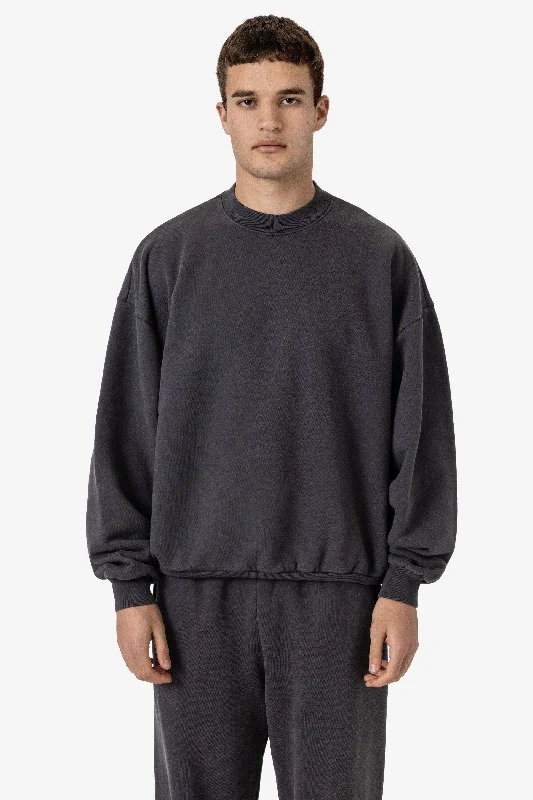 PLU07GD - 16oz. Garment Dye Plush Fleece Pullover Crewneck Sweatshirt Hoodie with Hem Lace Feminine Delicate PLU07GD - 16oz. Garment Dye Plush Fleece Pullover Crewneck Sweatshirt Hoodie with Hem Lace Feminine Delicate