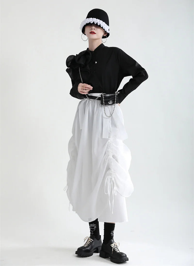 Ranada Rouched Overall Skirt silk skirt luxurious