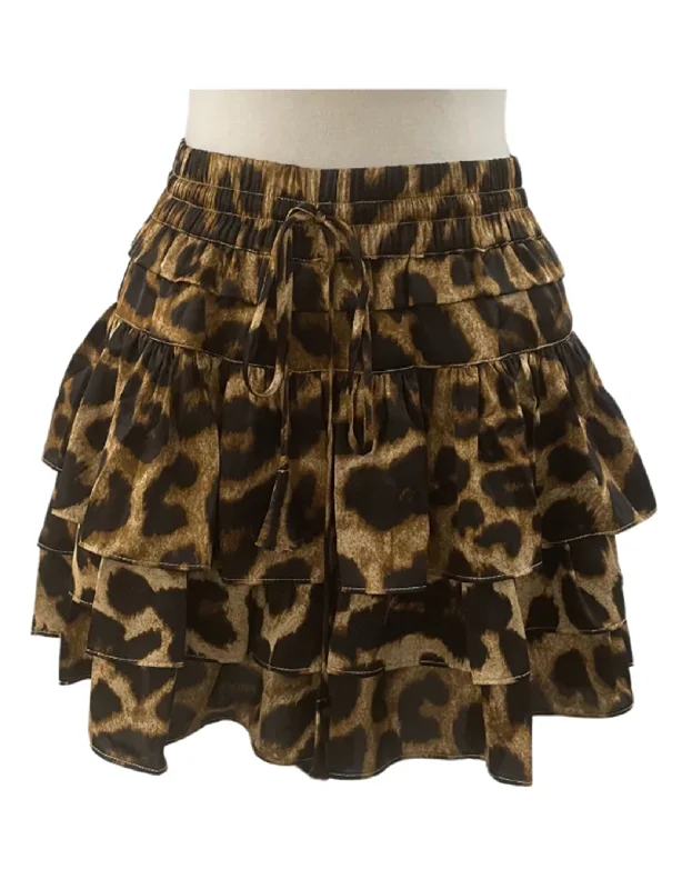 Rene Skort, Brown/Black Multi breathable skirt fabric