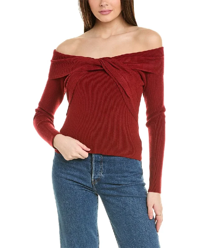 REVERIEE Off-The-Shoulder Sweater Fitted Loose Oversized