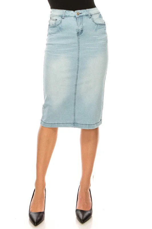 Rosa Light Denim Skirt slim fit skirt