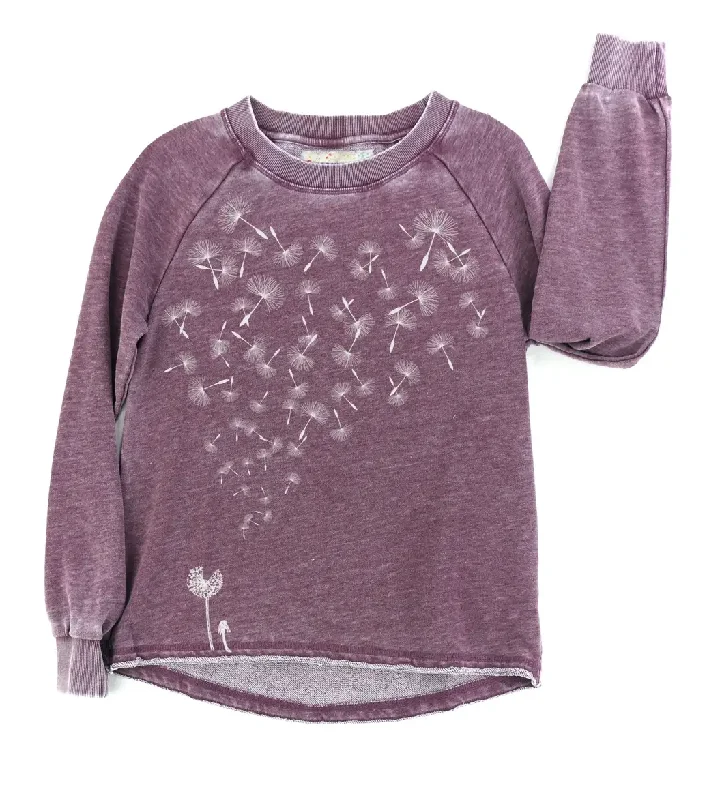 Seeds Bibi Sweatshirt - Plum Hoodie with Camouflage Military Edgy