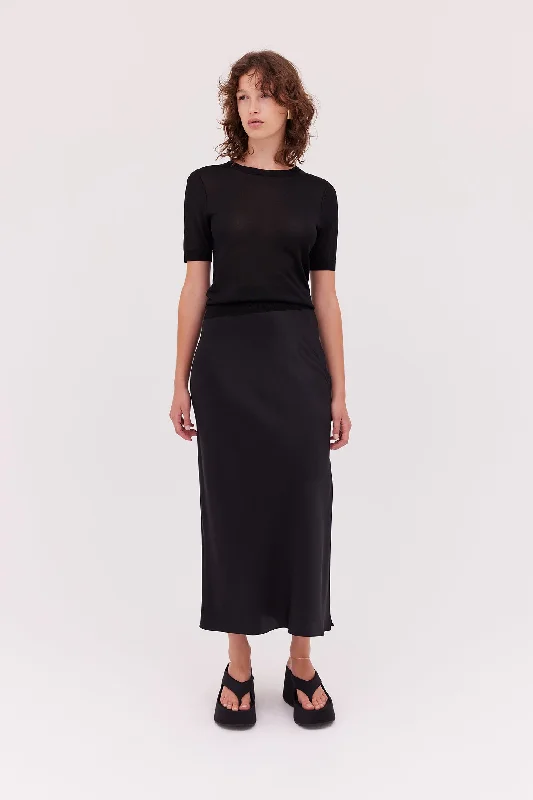 Silk Bias Midi Skirt wool skirt breathable