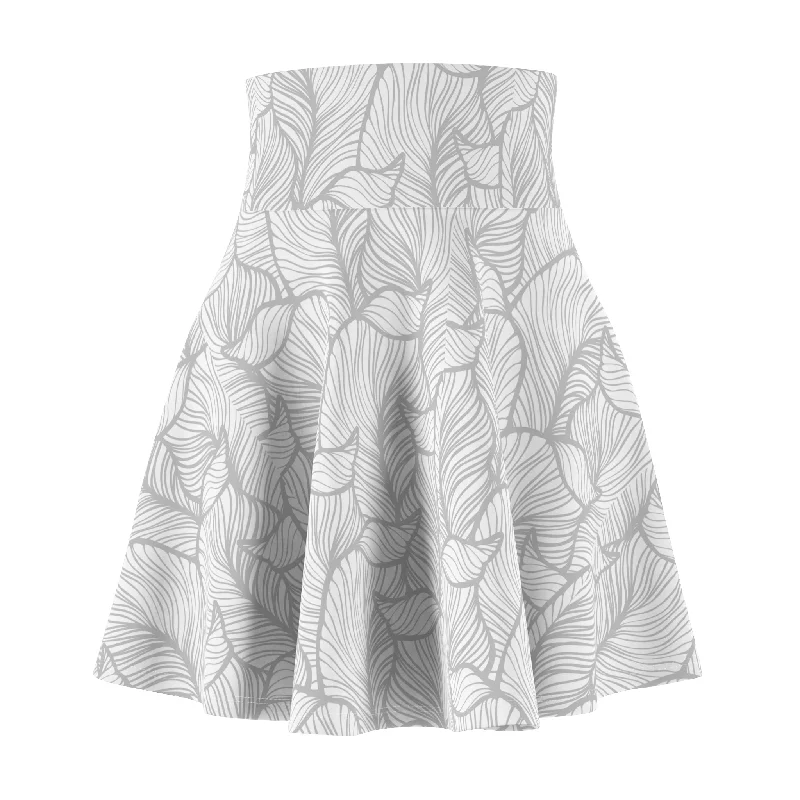 Skater Skirt, Grey Theme Pattern, Everyday Wear wool skirt sturdy