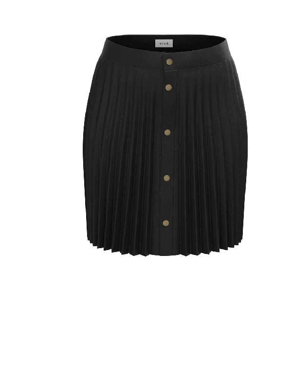 VIAMINA Short Skirt - Black cashmere skirt soft