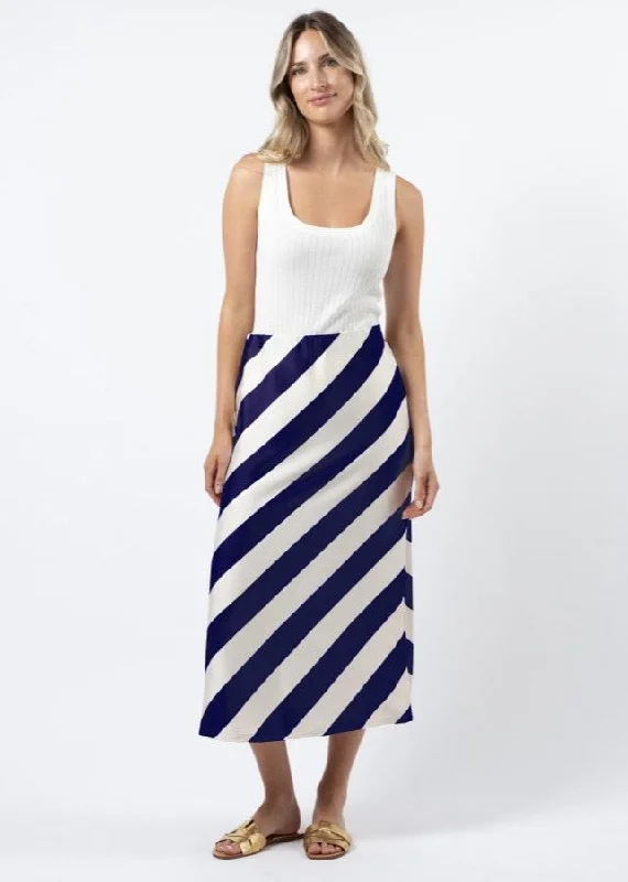 Stella & Gemma Erin Skirt - Navy And White Stripe lace skirt delicate