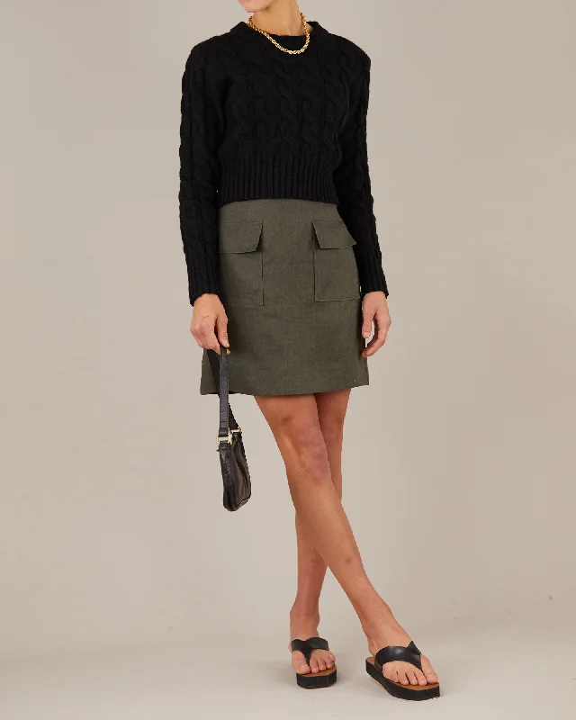 Stockton Mini Skirt - Moss high waist skirt