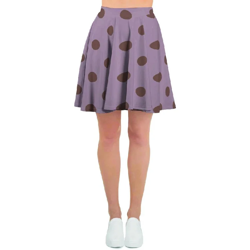 Tan And Brown Tiny Polka Dot Women's Skirt floral skirt print