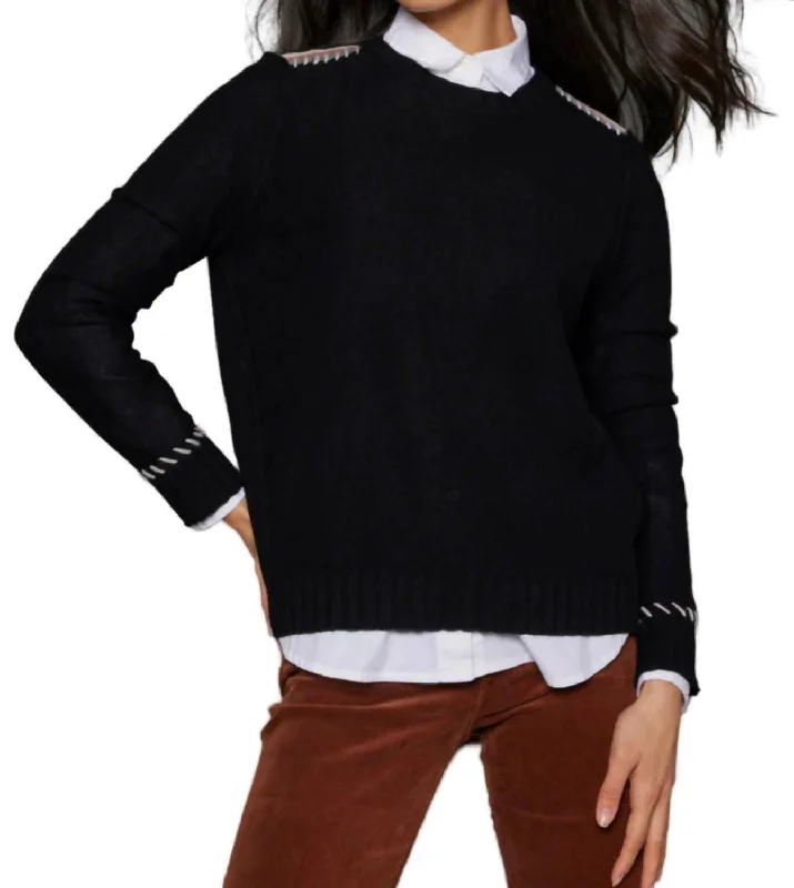 Think Twice Sweater In Onyx Elasticated Padded Insulated