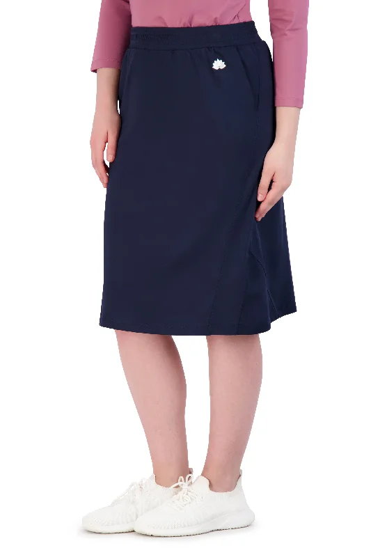 Travel Skirt 24"-Navy Blazer velvet skirt glossy