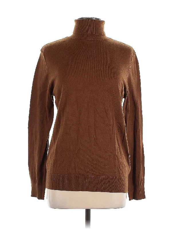 Turtleneck Sweater Chenille Brocade Lace