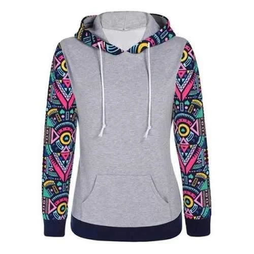 Casual Hooded Geometrical Spliced Long Sleeve Hoodie For Women - Gray L Hoodie with Hem Raw Edge Edgy Unfinished Casual Hooded Geometrical Spliced Long Sleeve Hoodie For Women - Gray L Hoodie with Hem Raw Edge Edgy Unfinished