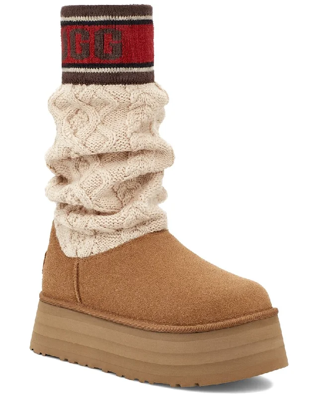 UGG Classic Sweater Letter Classic Mini Boot Zippered Front Buttoned Front Snap Front