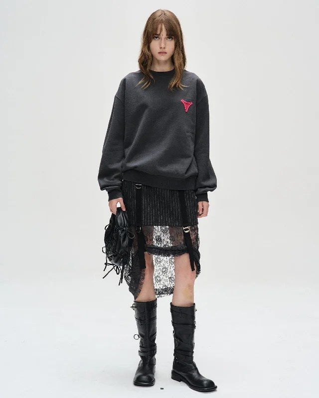 UNISEX STOOL PATCH LOGO SWEATSHIRTS atb1272u(CHARCOAL) Hoodie with Zipper Versatile Modern UNISEX STOOL PATCH LOGO SWEATSHIRTS atb1272u(CHARCOAL) Hoodie with Zipper Versatile Modern