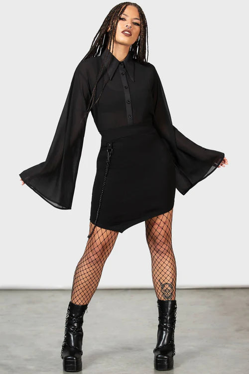 Viki Asymmetric Skirt denim skirt fashionable