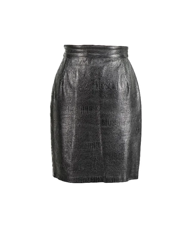 Vintage Moschino Leather Skirt chiffon skirt airy