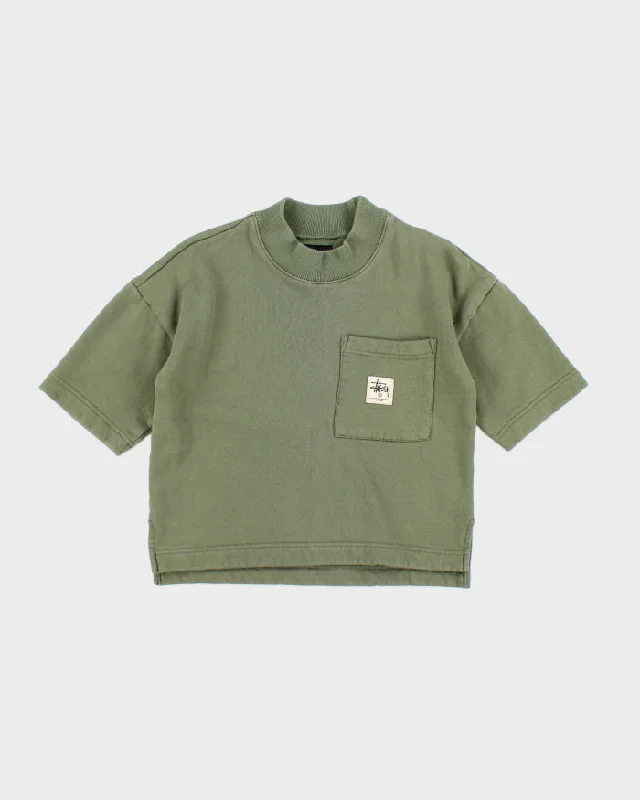 Vintage Stussy Shortsleeve Lightweight Sweatshirt - XS Hoodie with Hidden Zipper Minimalist Clean Vintage Stussy Shortsleeve Lightweight Sweatshirt - XS Hoodie with Hidden Zipper Minimalist Clean