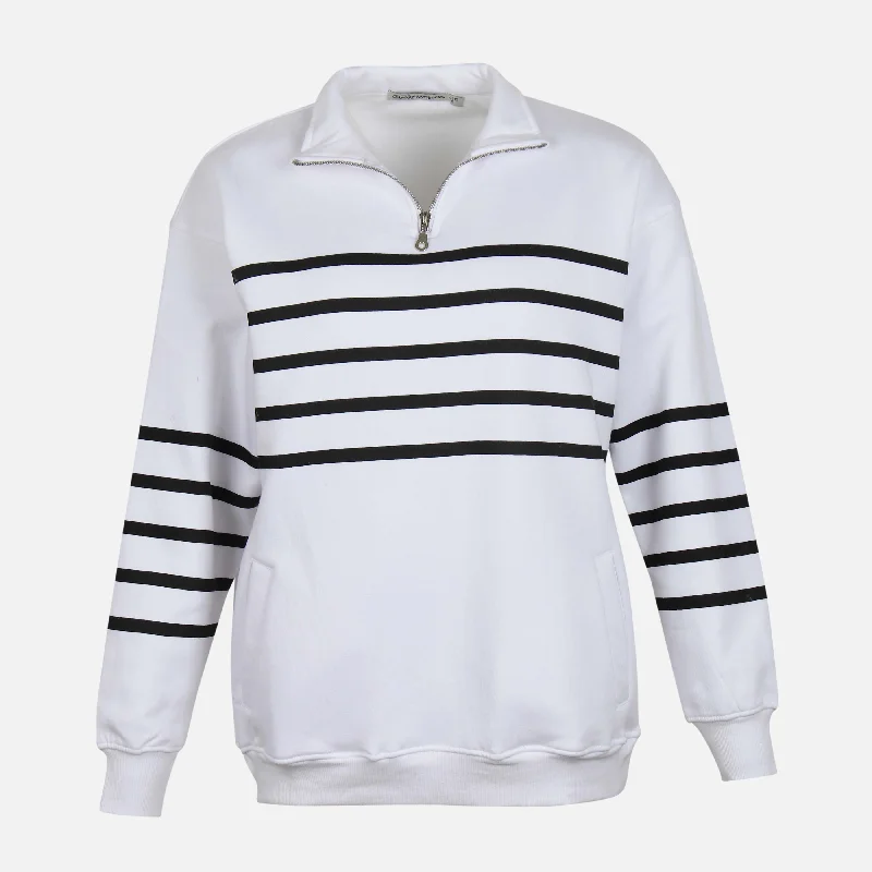 WOMEN HALF-ZIP BROAD FIT SWEATSHIRT Hoodie with Elastic Waist Stretchable Comfortable WOMEN HALF-ZIP BROAD FIT SWEATSHIRT Hoodie with Elastic Waist Stretchable Comfortable