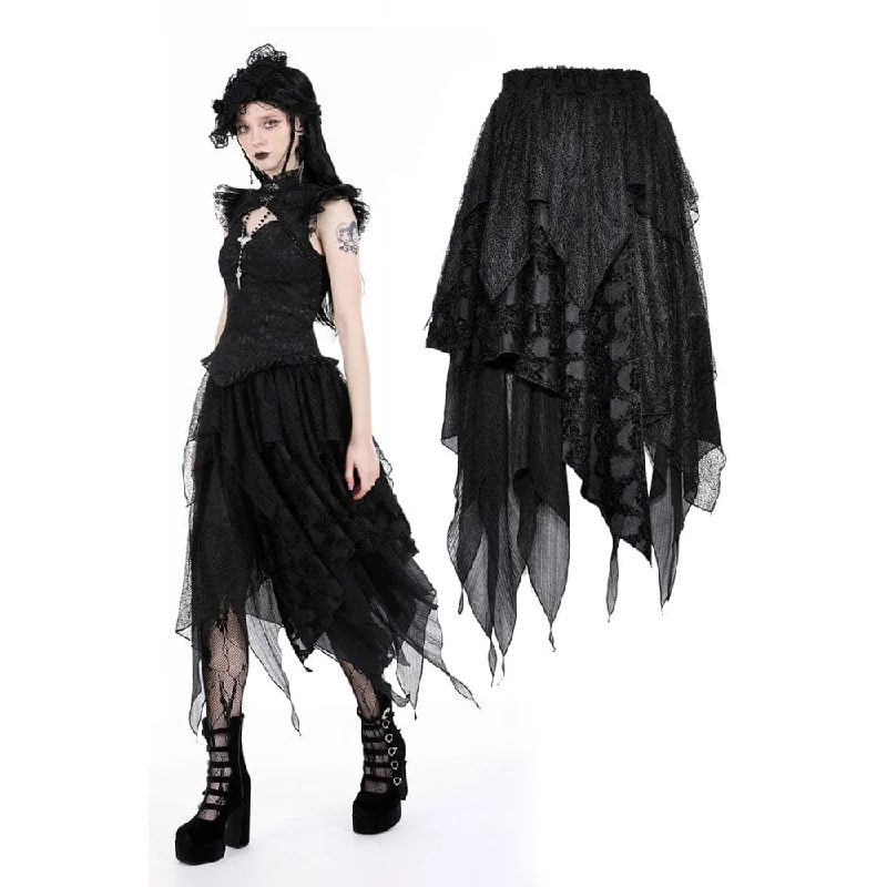 Women's Punk Irregular Layered Skirt denim skirt casual